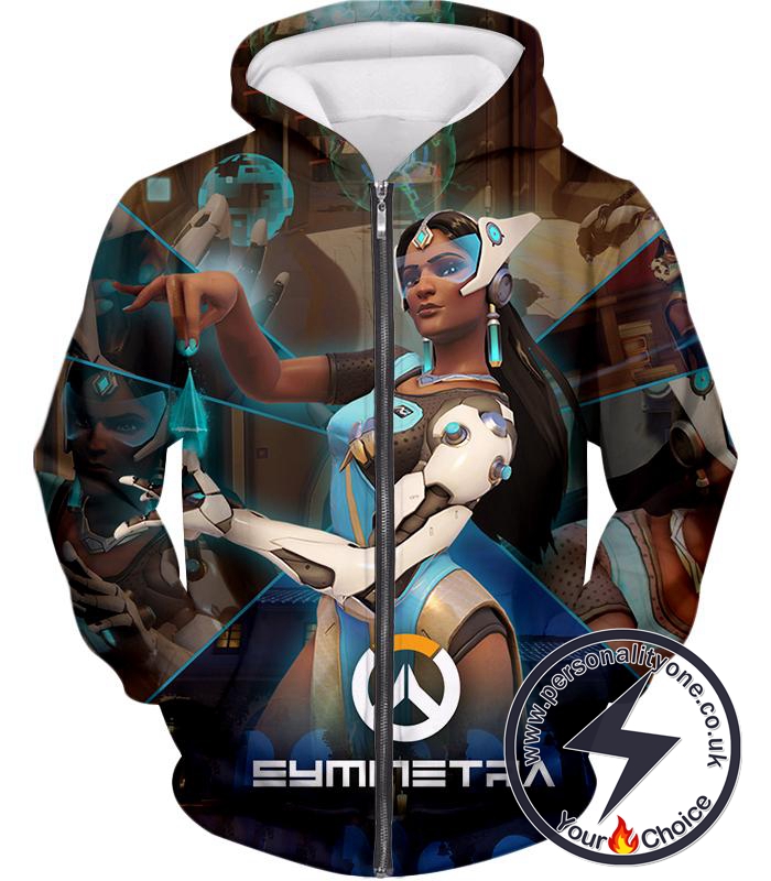 Overwatch Light Bending Support Hero Symmetra Zip Up Hoodie